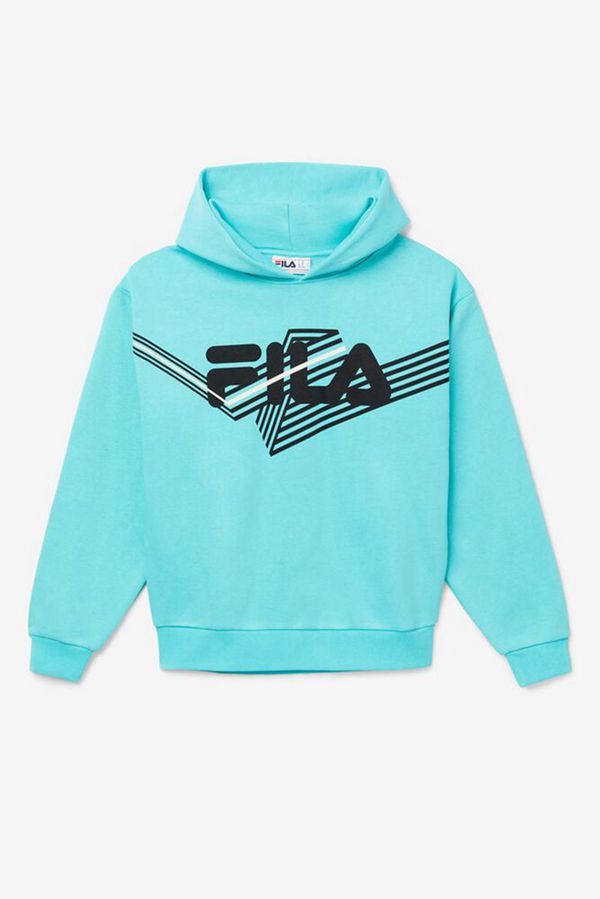 Blusa Moletom Capuz Fila Homem Azuis Turquesa/Pretas - Fila Waldo Fleece Portugal Online,MPID-41876